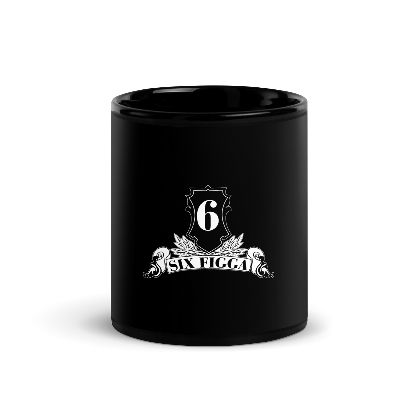 Six Figga Black Glossy Mug