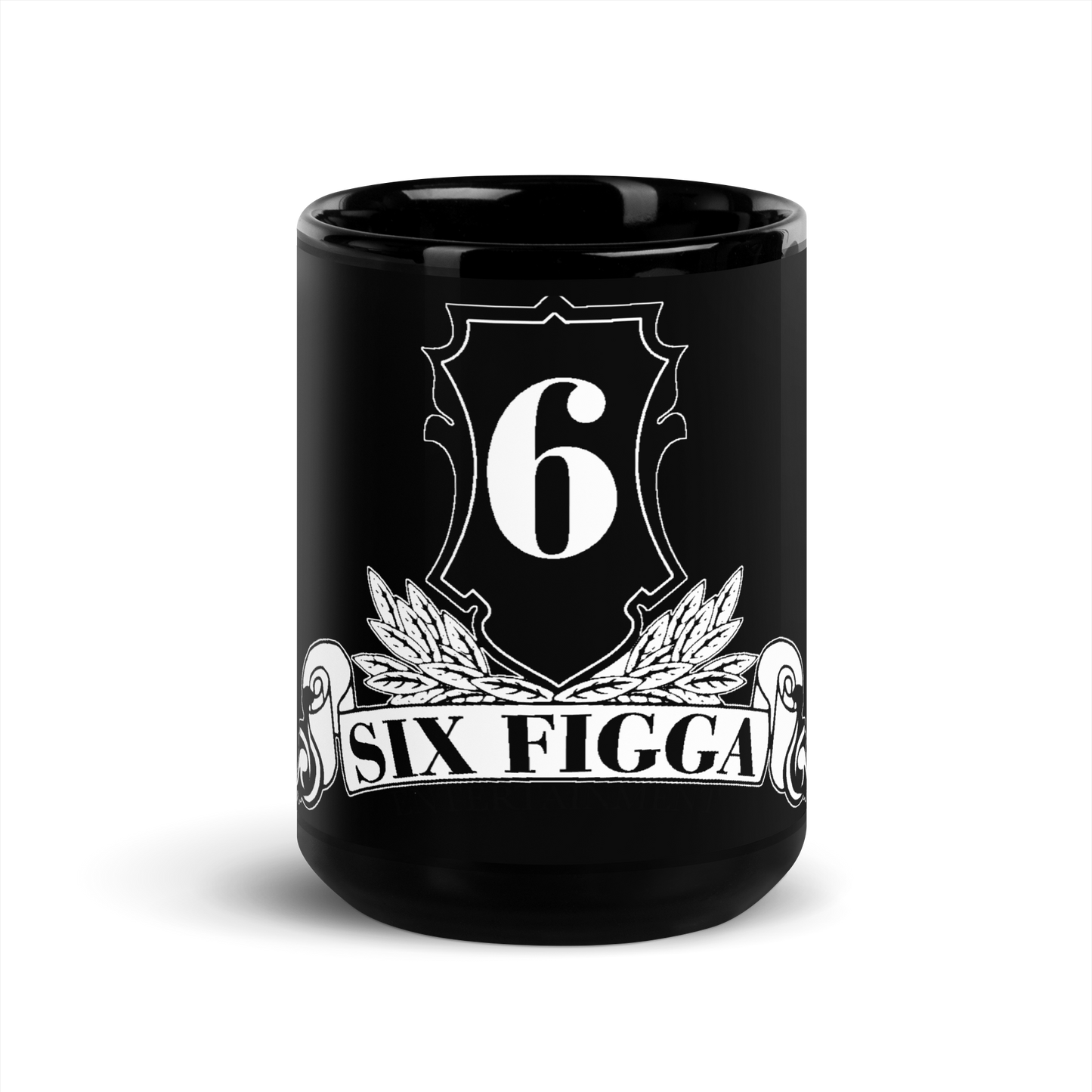 Six Figga Black Glossy Mug